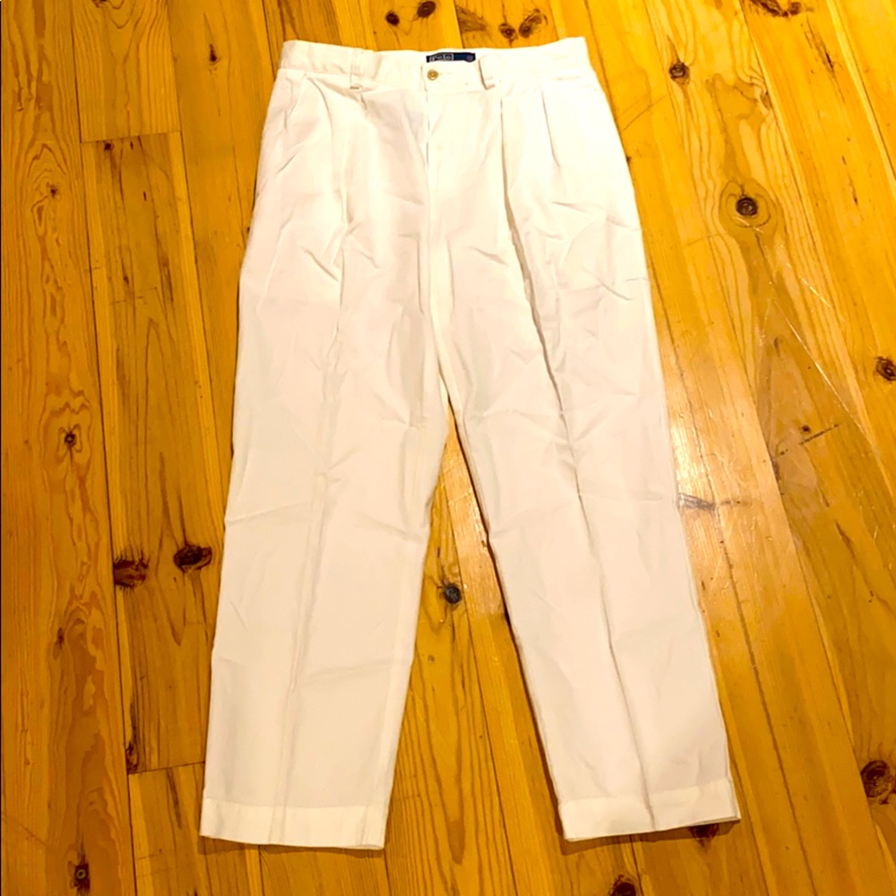 Vintage polo high waisted pleated cotton pants